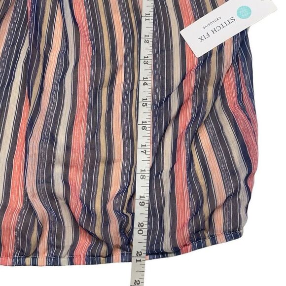 Nine Britton Levie Muted Stripe Puff Strap Tank N0256 - Picture 6 of 8